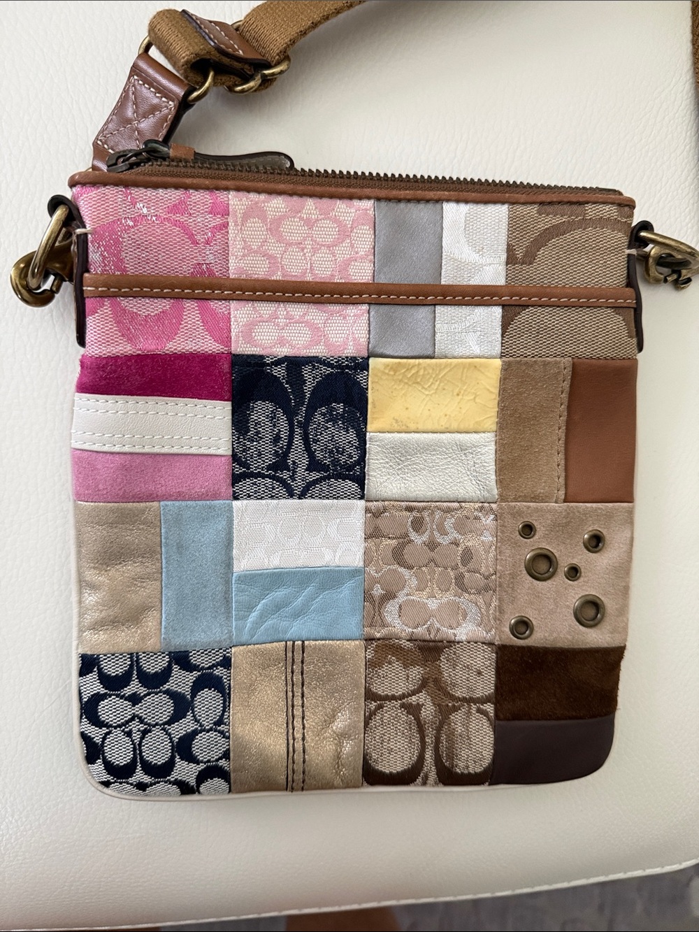Vintage Coach Y2K multicolor Patchwork Crossbody Bag